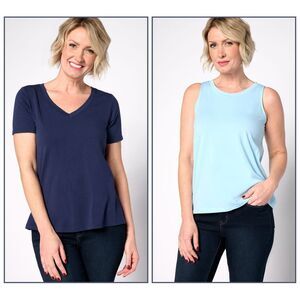 Studio Park Women's Top Sz S Tee Blue A634579